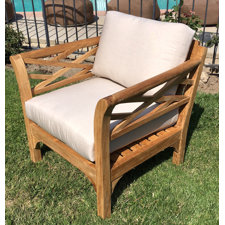 Discount Malibu Outdoor Teak Club Chair and Ottoman with Cushions Discount Malibu Outdoor Teak Club Chair and Ottoman with Cushions