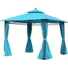  Bordner 10 Ft. W x 9 Ft. D Metal Portable Gazebo  Mercury Row® 