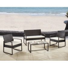 Amazing Modern Outdoor Patio 4 Piece Seating Group with Cushion Amazing Modern Outdoor Patio 4 Piece Seating Group with Cushion