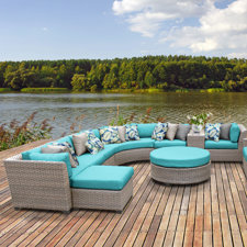 Amazing Florence Outdoor Wicker 12 Piece Deep Seating Group with Cushion