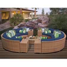 Laguna Outdoor Wicker Patio 11 Piece Deep Seating Group with Cushion