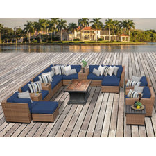 Read Reviews Laguna Outdoor Wicker Patio 17 Piece Deep Seating Group with Cushion