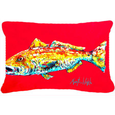 #1 Red Fish Alphonzo Indoor/Outdoor Throw Pillow #1 Red Fish Alphonzo Indoor/Outdoor Throw Pillow