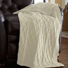  Greenburgh Cable Diamond Knit Throw  Alcott Hill® 