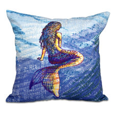 Reviews Rocio Mermaid Geometric Print Outdoor Throw Pillow