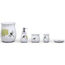  Dragonfly Ceramic 4-Piece Bathroom Accessory Set  Moda At Home 