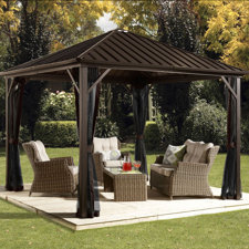  Dakota 10 Ft. W x 10 Ft. D Metal Permanent Gazebo  Sojag 