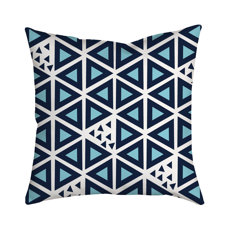 Best All Tri-Angles Geometric Indoor/Outdoor Throw Pillow