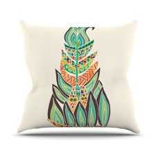 Wonderful Tribal Feather by Pom Graphic Design Outdoor Throw Pillow Wonderful Tribal Feather by Pom Graphic Design Outdoor Throw Pillow