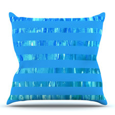 Lovely Wet Wild Stripes by Rosie Brown Outdoor Throw Pillow