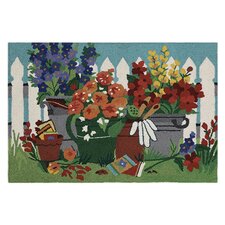 Sally Eckman Roberts Potting Shed Blue/Green Area Rug