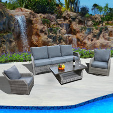 Herry Up Carlyle 4 Piece Deep Seating Group with Cushions Herry Up Carlyle 4 Piece Deep Seating Group with Cushions