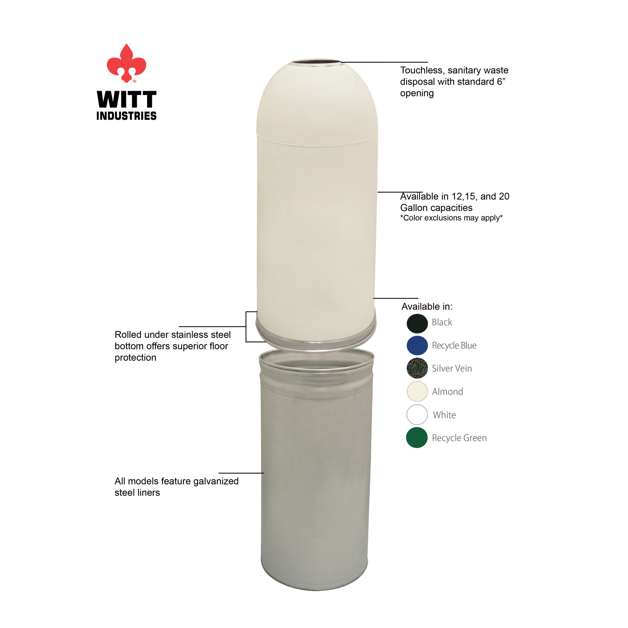 Witt 15 galones basura de basura galones a95757 Witt 15 galones basura de basura galones a95757