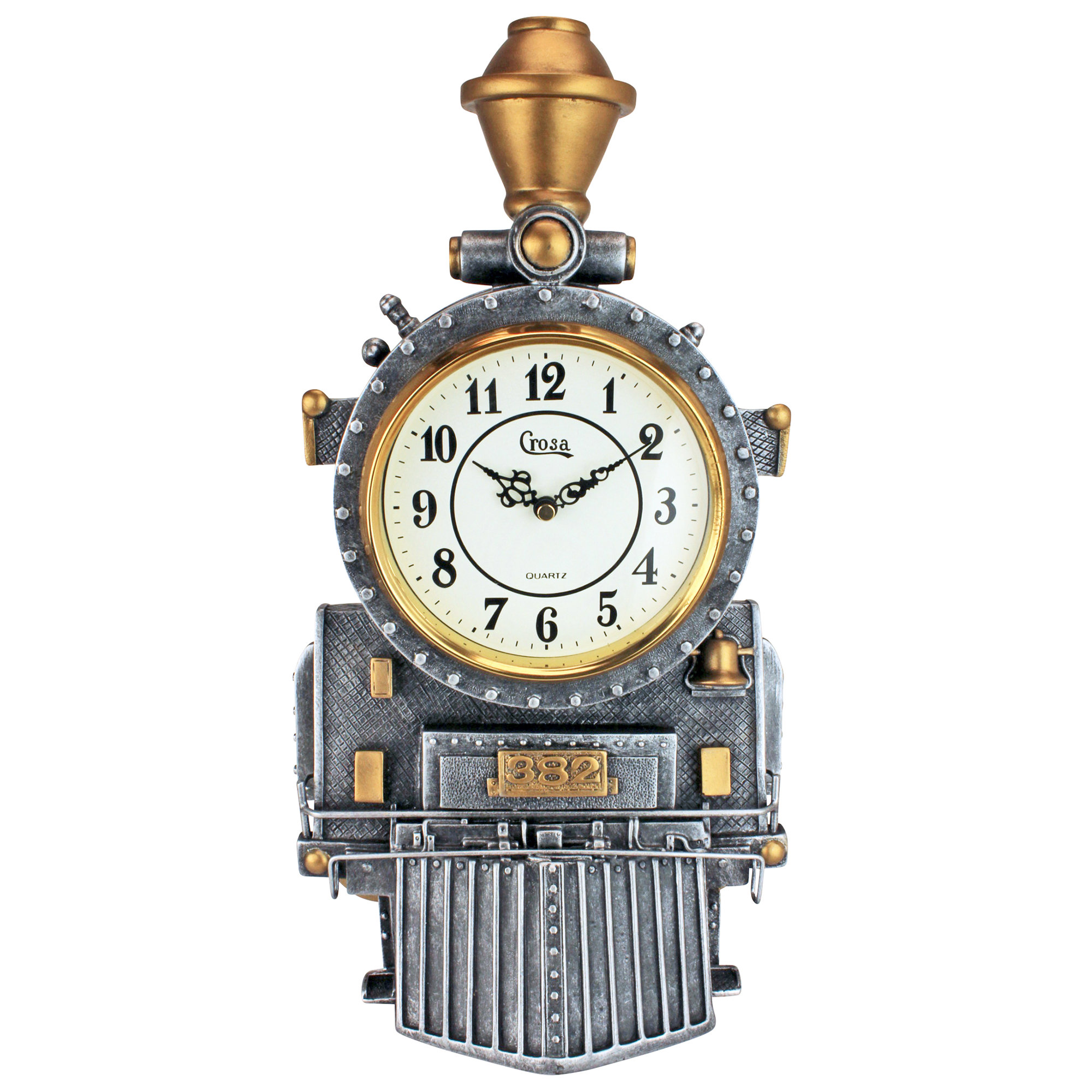 Design Toscano Casey Jones Steam Train Sculptural Wall Clock