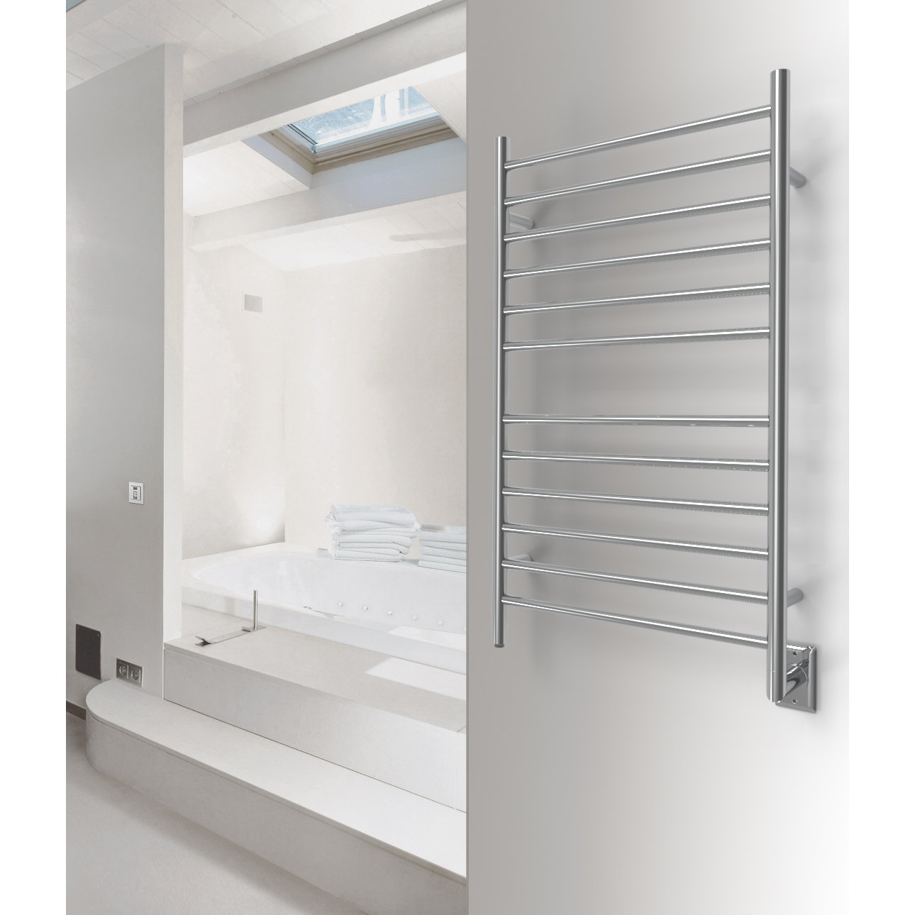 Radiant Wall Mount Electric Towel Warmer 41.5" H x 23.75" W x 4.75" D