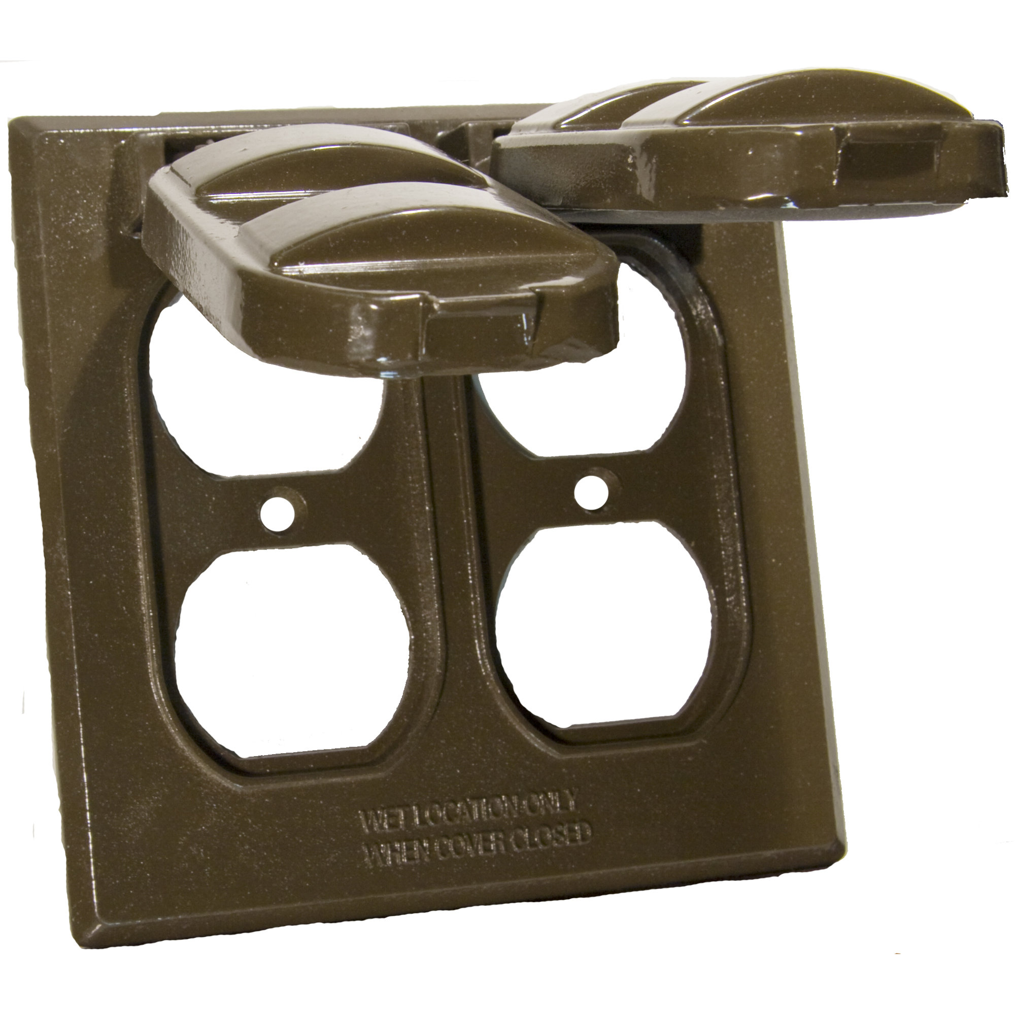 Morris Products Two Gang Weatherproof Covers in Bronze for 2 Duplex