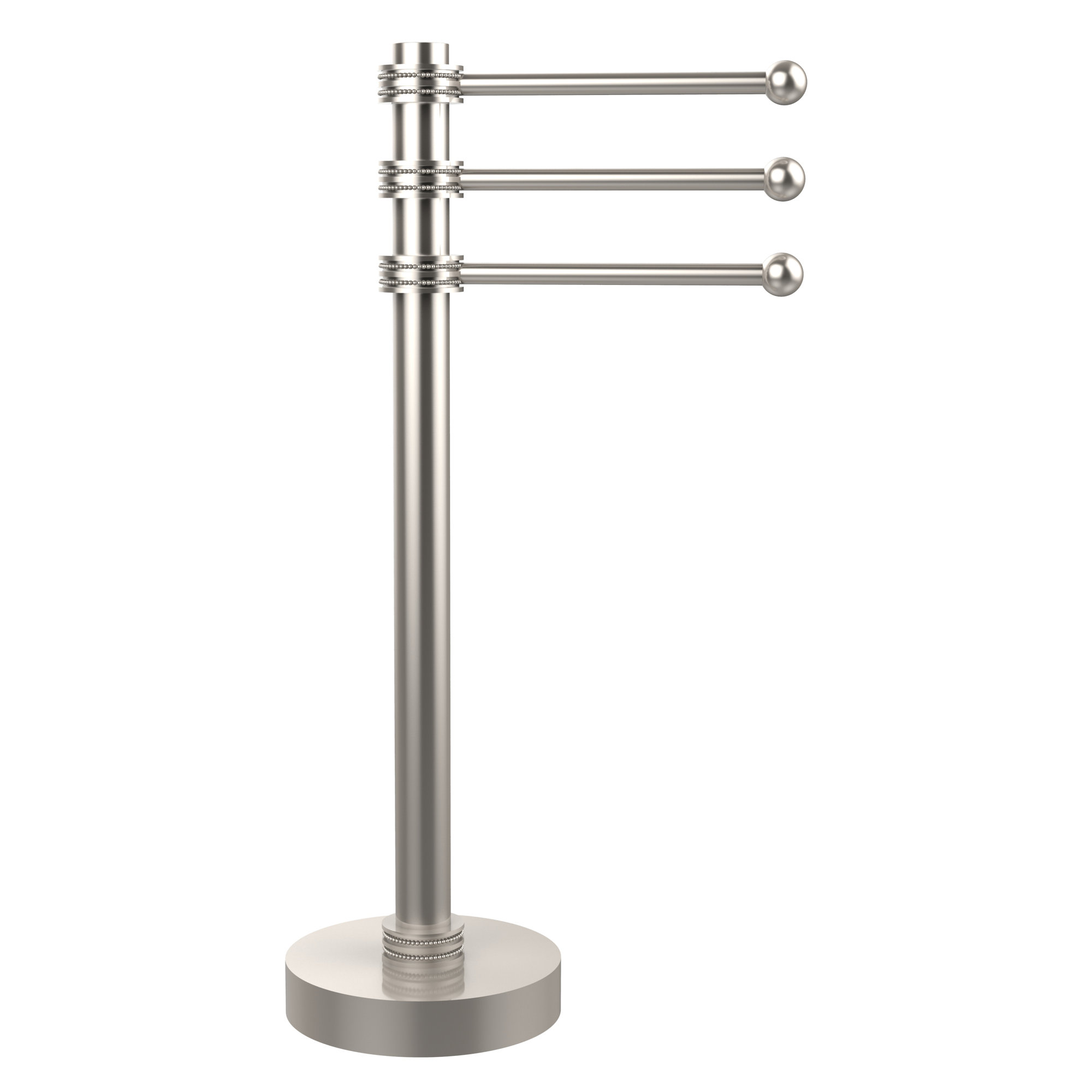 Allied Brass 3Swing Arm Countertop Towel Stand Satin Nickel