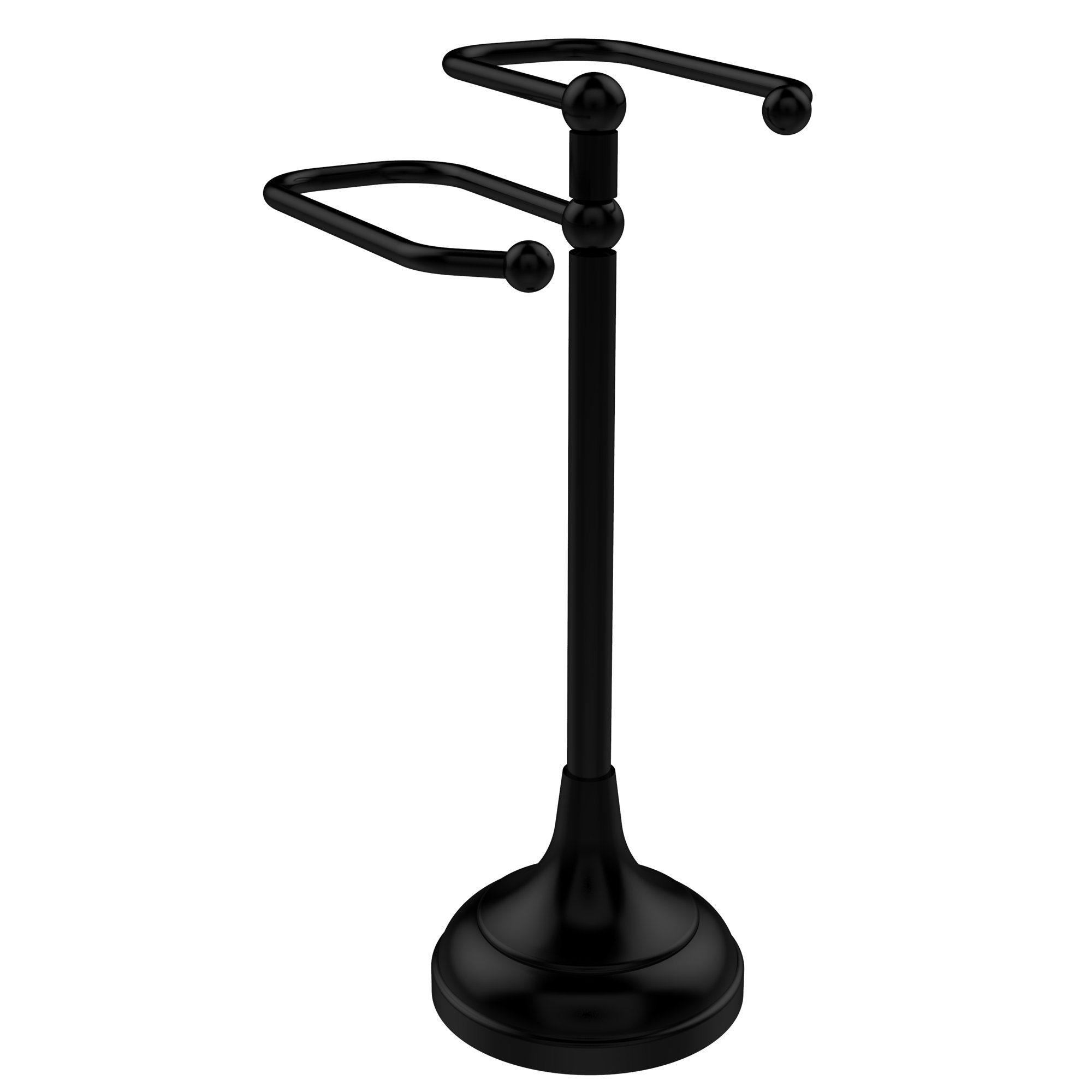 Allied Brass 2 Arm Guest Free Standing Towel Stand Matte Black