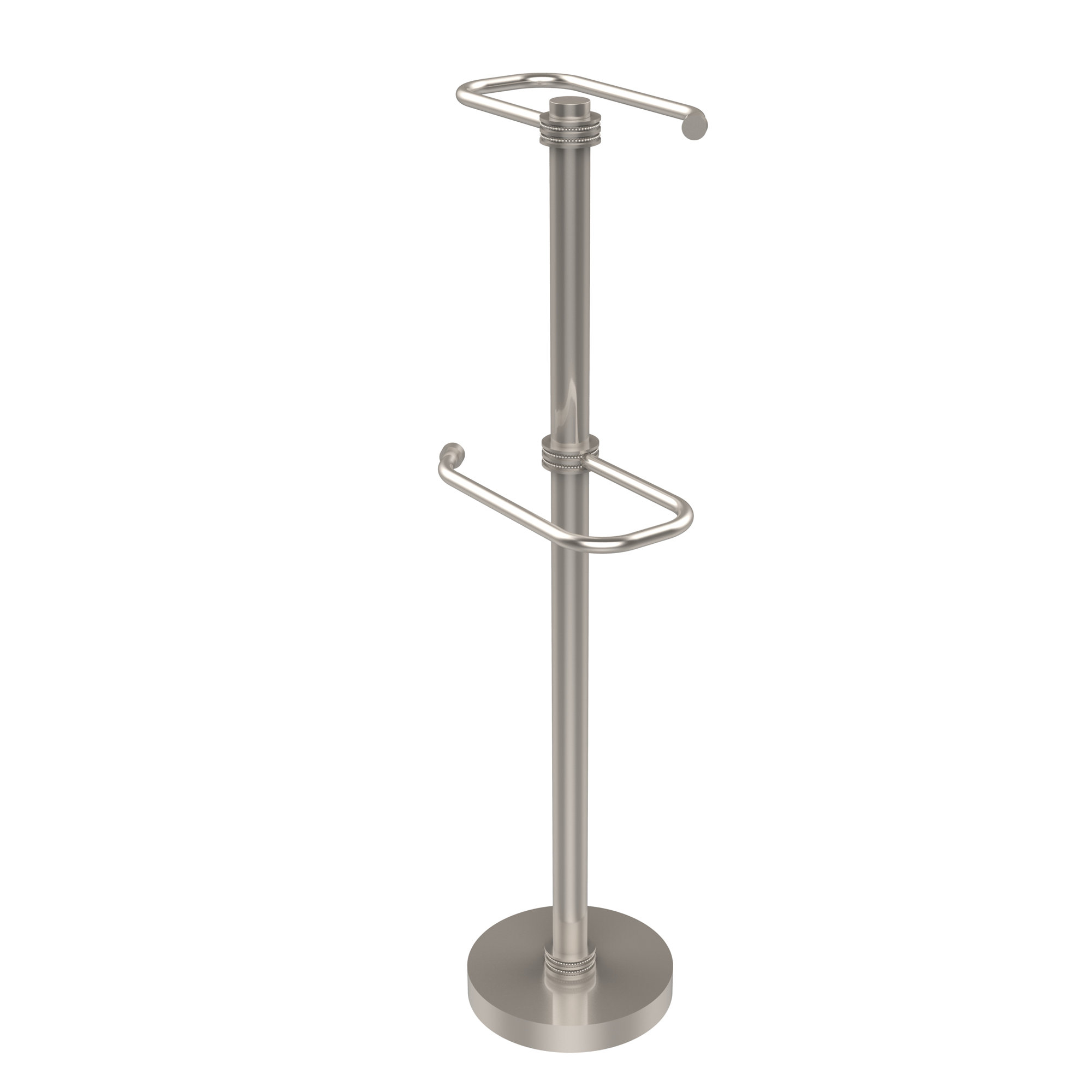 Allied Brass Free Standing 2 Roll Toilet Tissue Stand Satin Nickel eBay