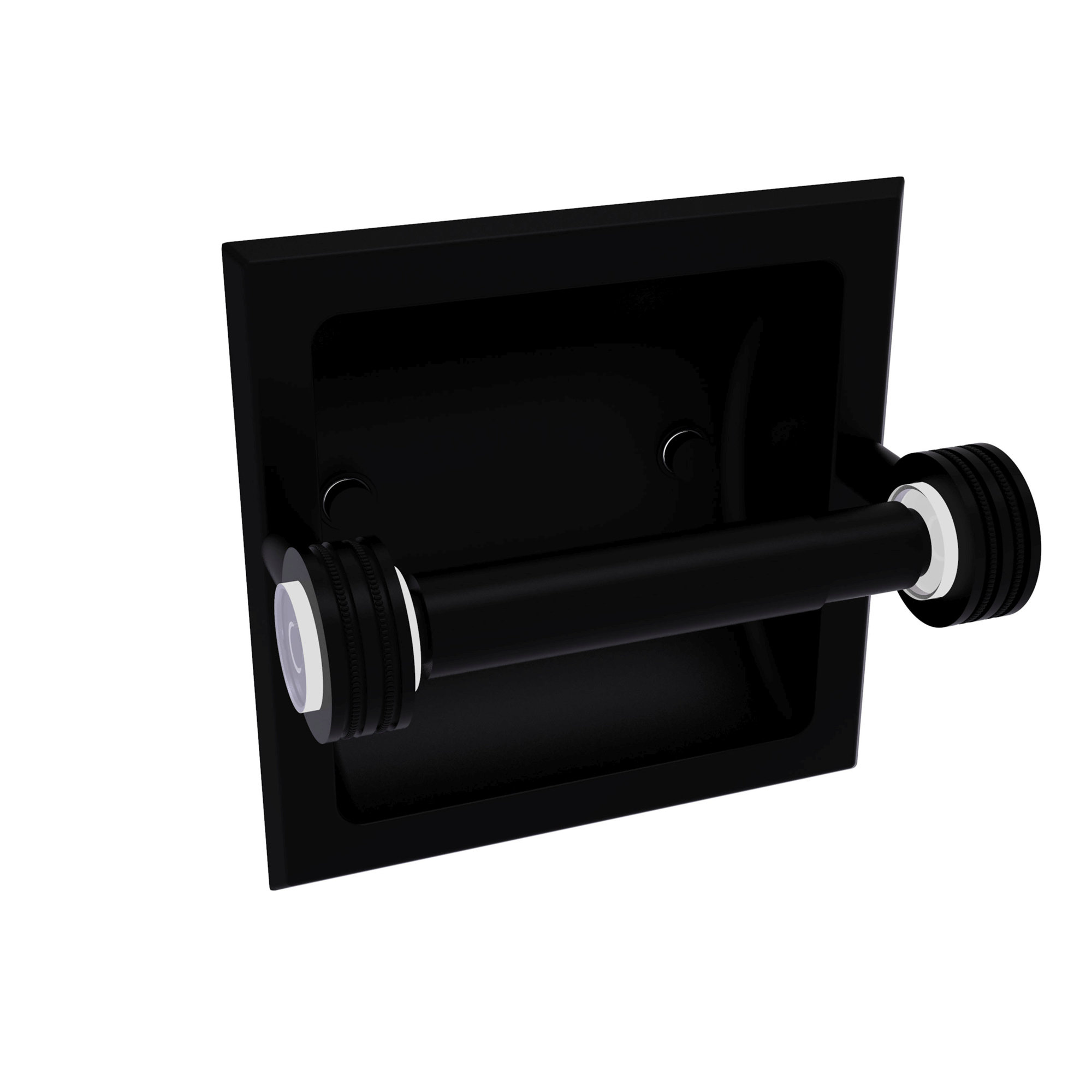 Allied Brass Clearview Dotted Accents Recessed Toilet Paper Holder Matte Black eBay