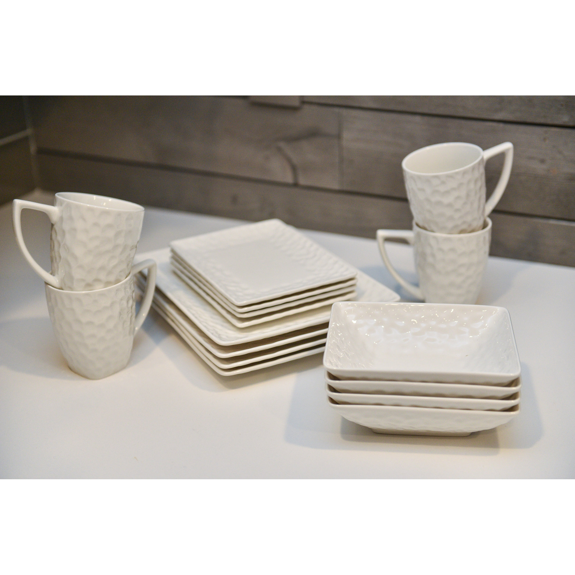 Red Vanilla Vanilla Marble Rectangular 16 Piece Dinnerware Set, Service for 4 eBay