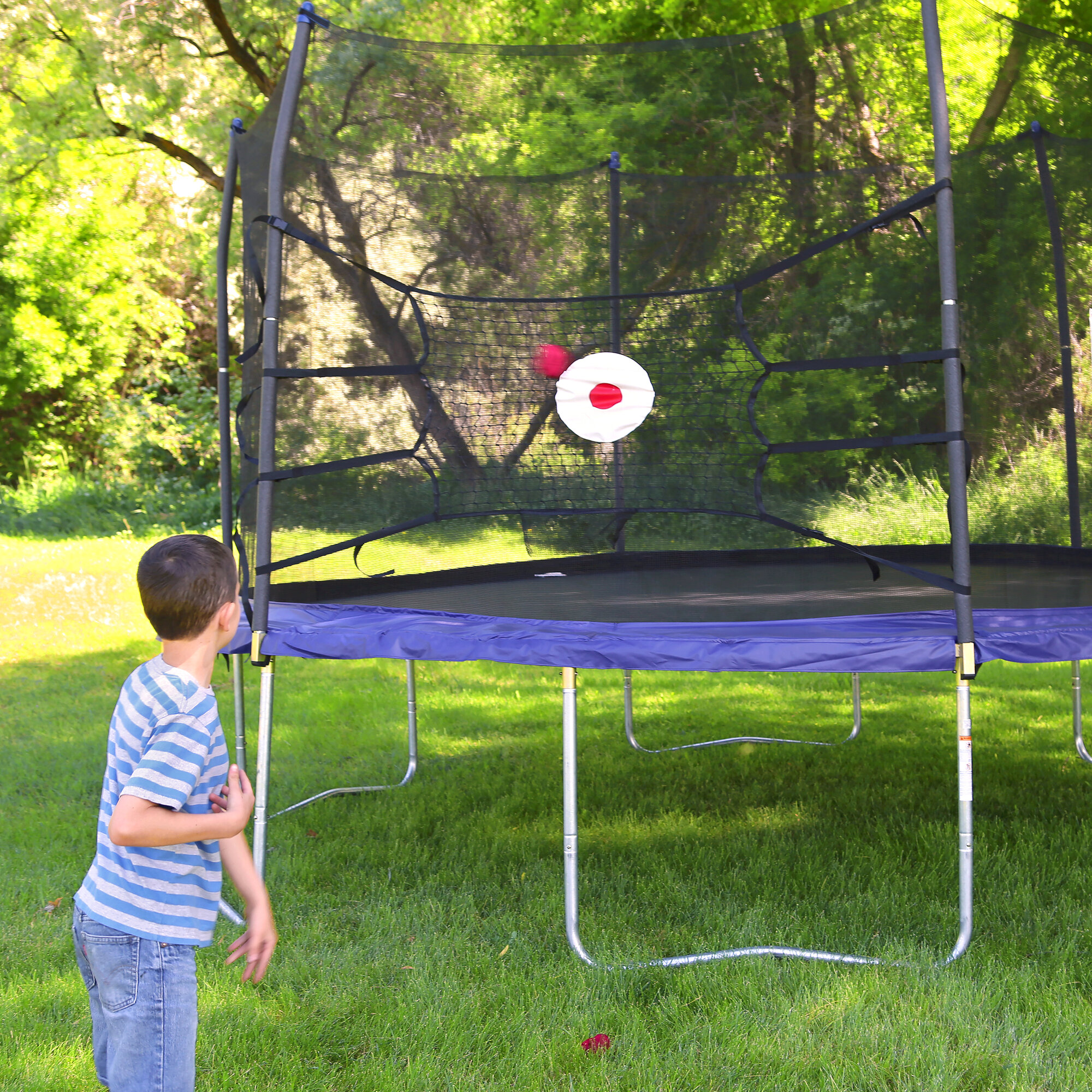 Toys Hobbies Jumpking 8 Foot Trampoline Kids Outdoor Activity Play Yard With Toss Ball Game Trampolines