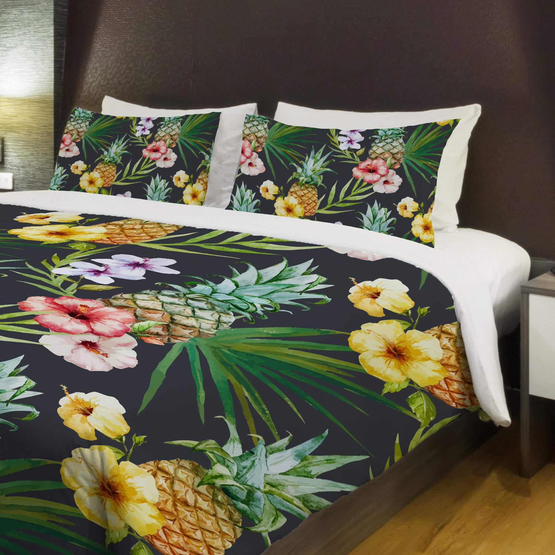 One Bella Casa Hawaiian Pineapples Lightweight Duvet Cover Ebay