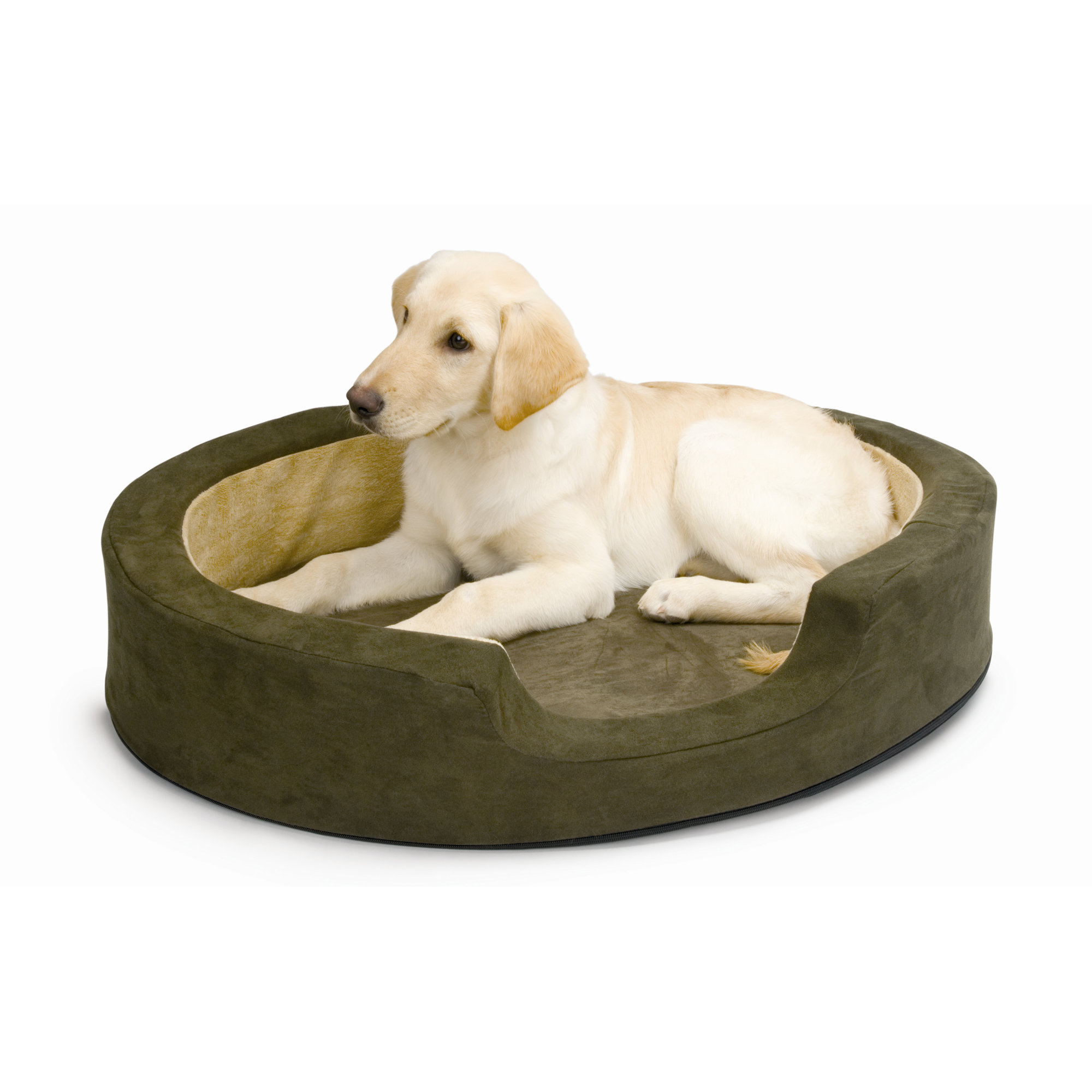 k&h manufacturing snuggly sleeper heated bolster dog bed