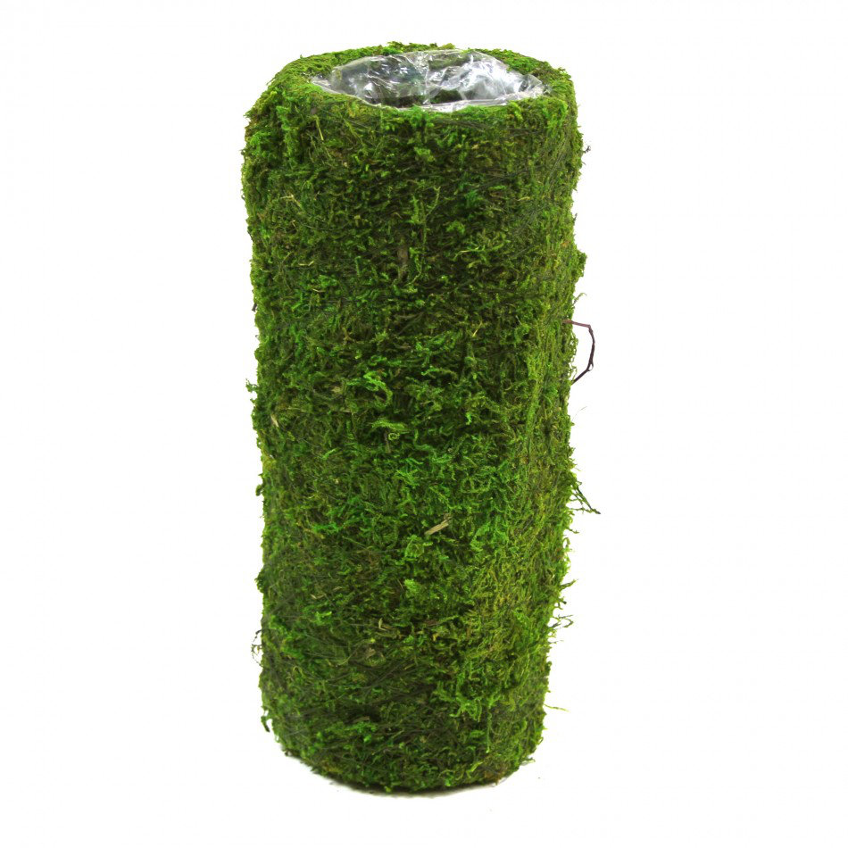 Koyal Wholesale Cylinder Moss Vase 4 by 5 Green Pack of 6