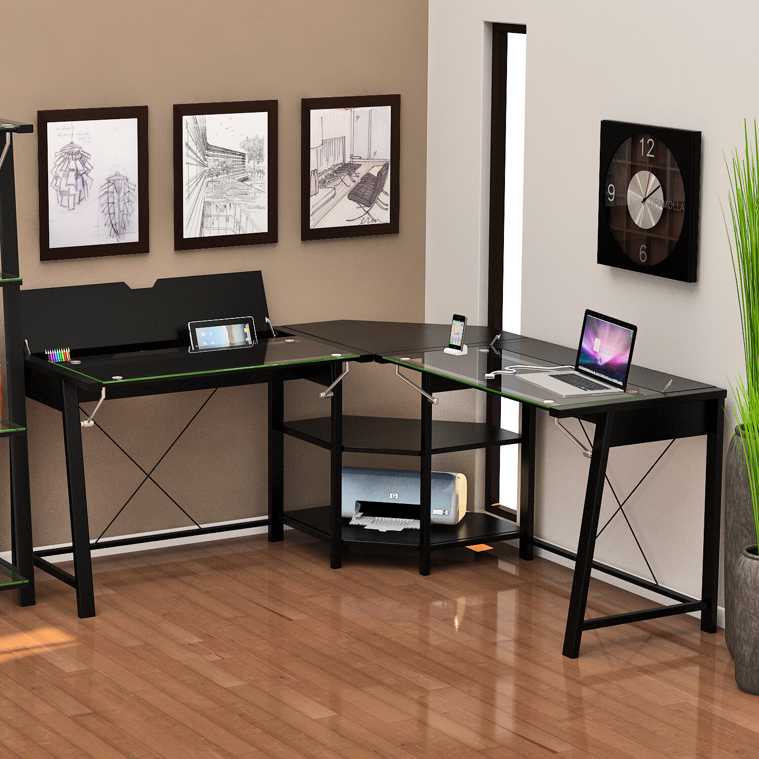 Z Line Designs Jaxson L Shape Corner Desk Ebay