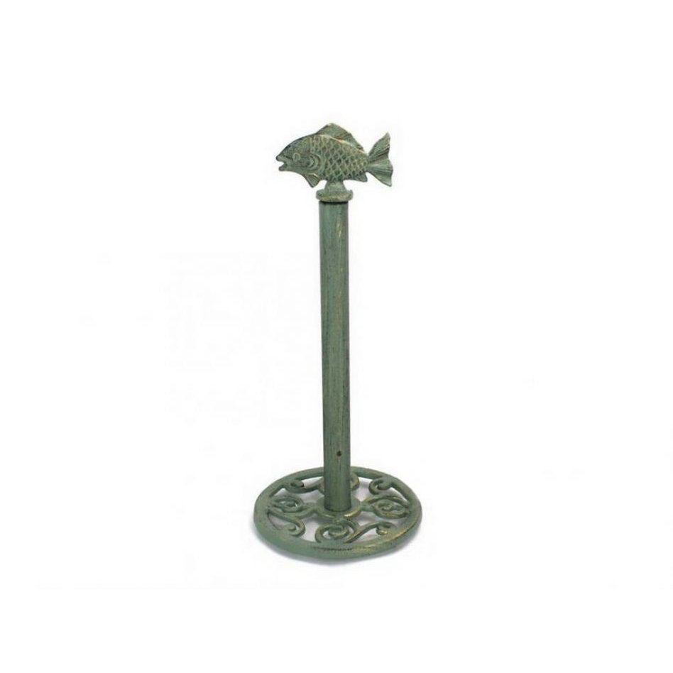Handcrafted Nautical Decor Fish Freestanding Toilet Paper Holder Bronze