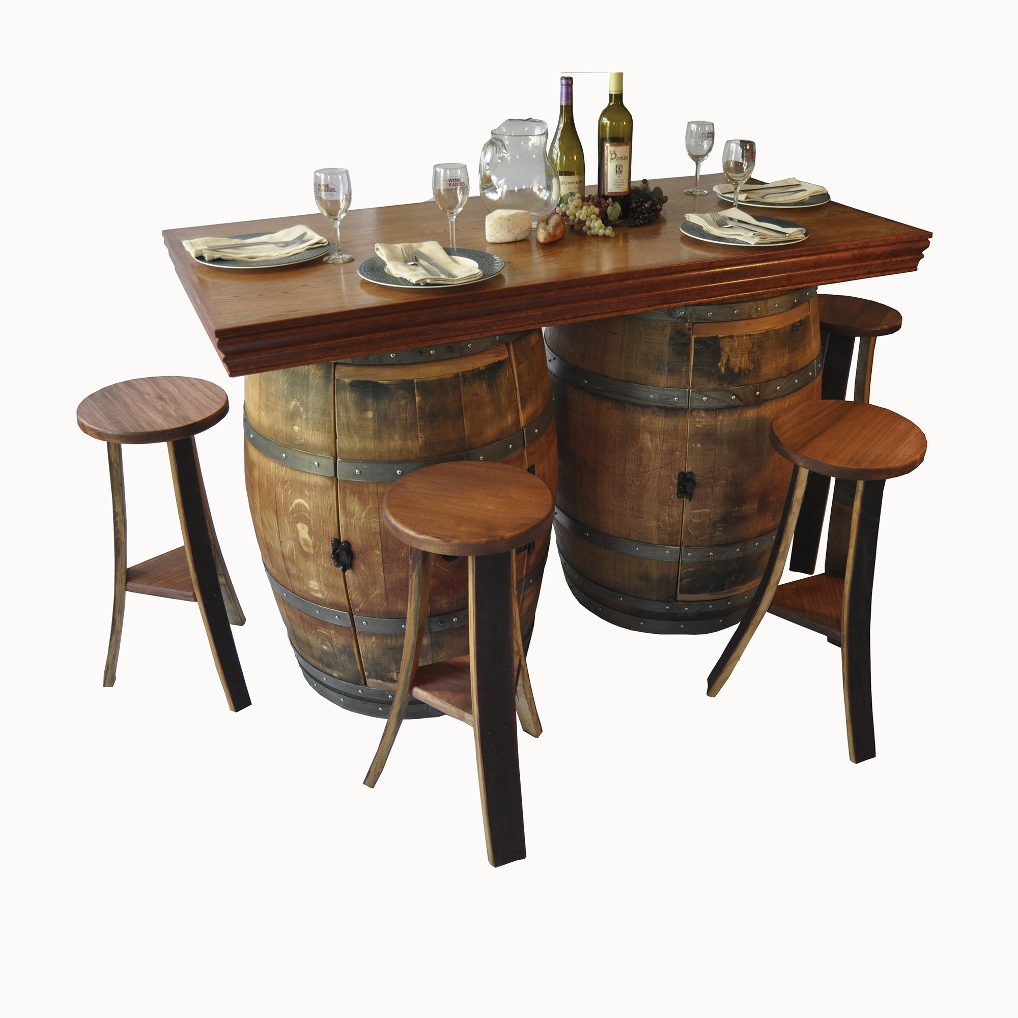Napa East Collection Wine Barrel Bar Set with Wine Storage eBay
