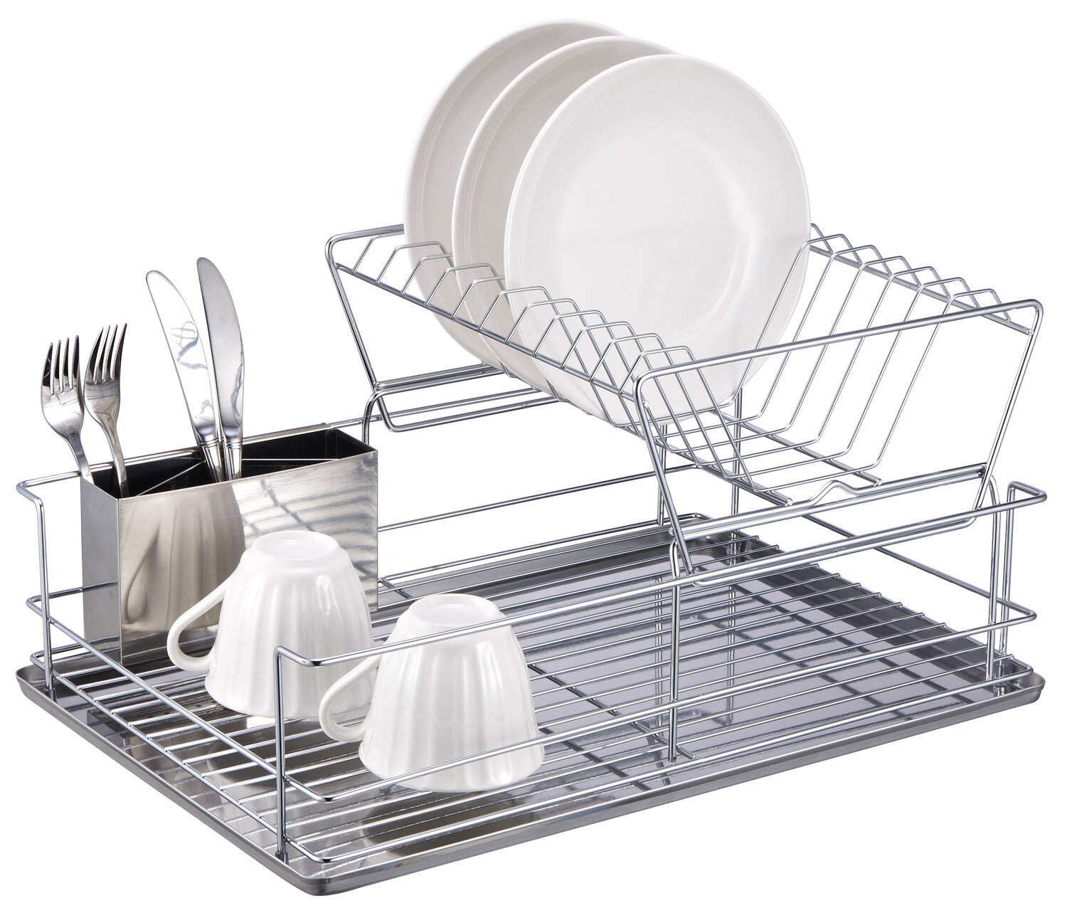 Home Basics 2 Tier Stainless Steel Dish Rack | eBay