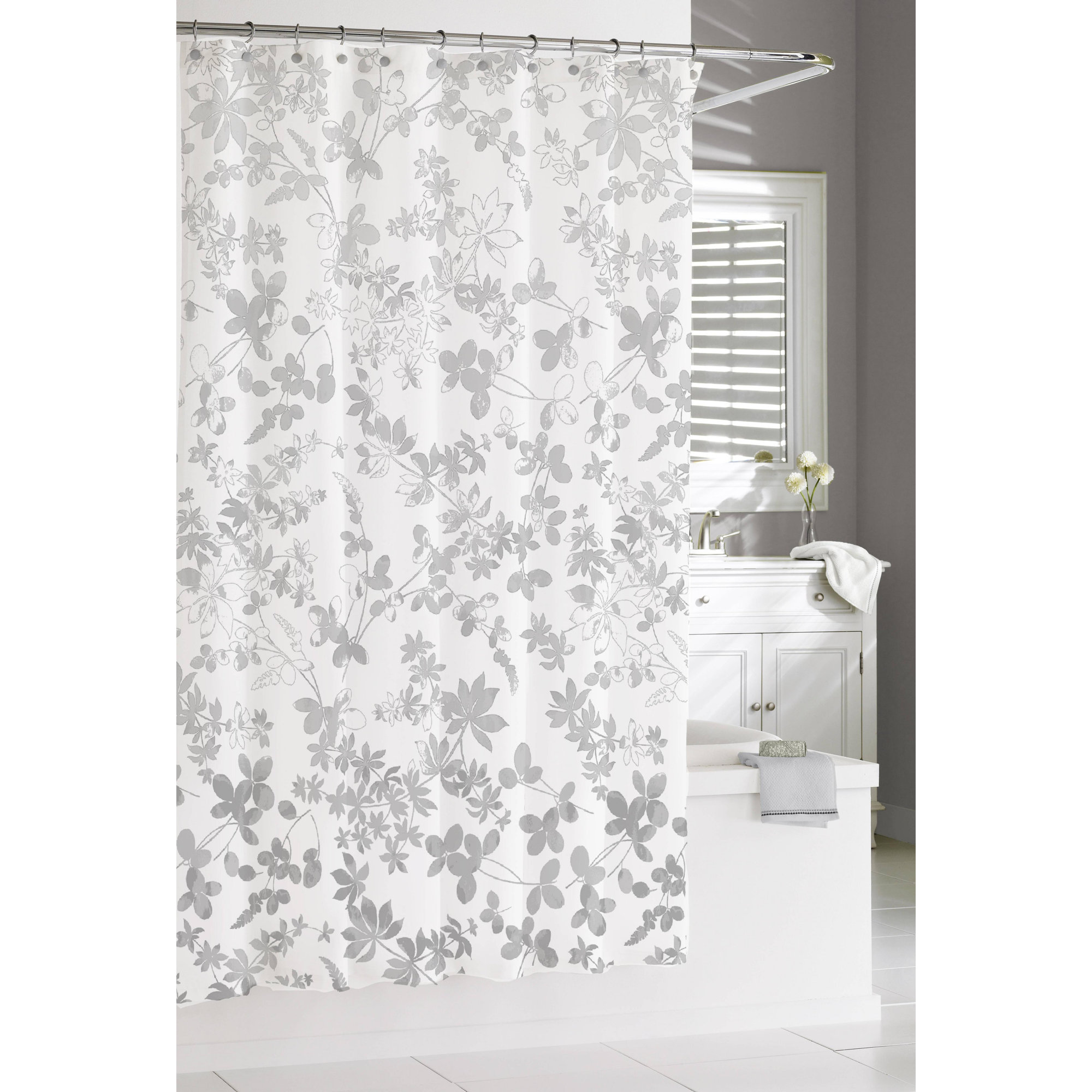 Red Barrel Studio Oakley Floral Ombre Cotton Single Shower Curtain eBay
