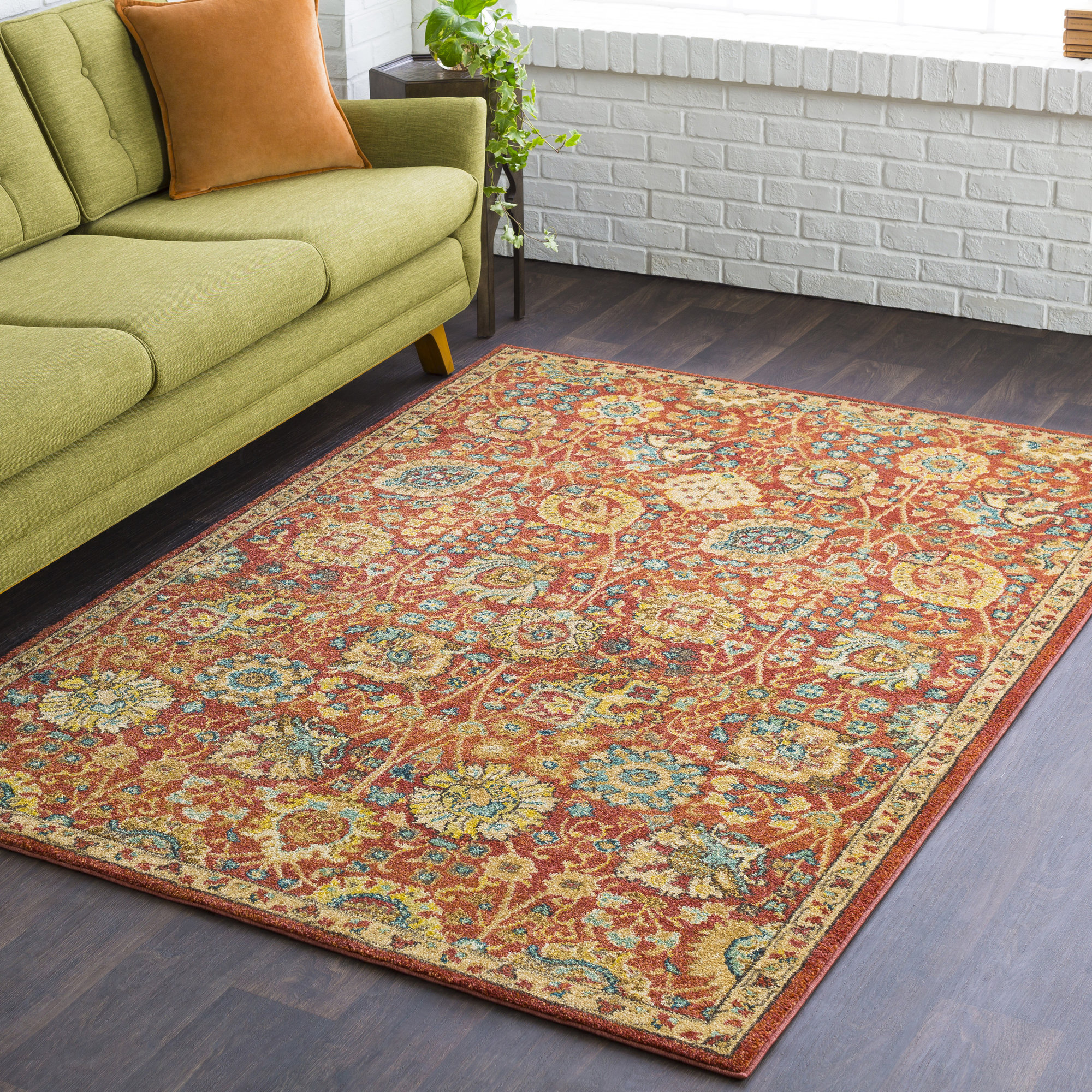 Alcott Hill Grayer Classic Burnt Orange/Rust Area Rug 192438727571 eBay