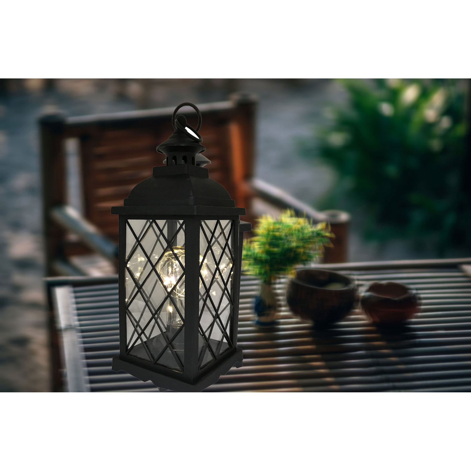 Charlton Home Priscila BatteryOperated 1 Light LED Outdoor Hanging