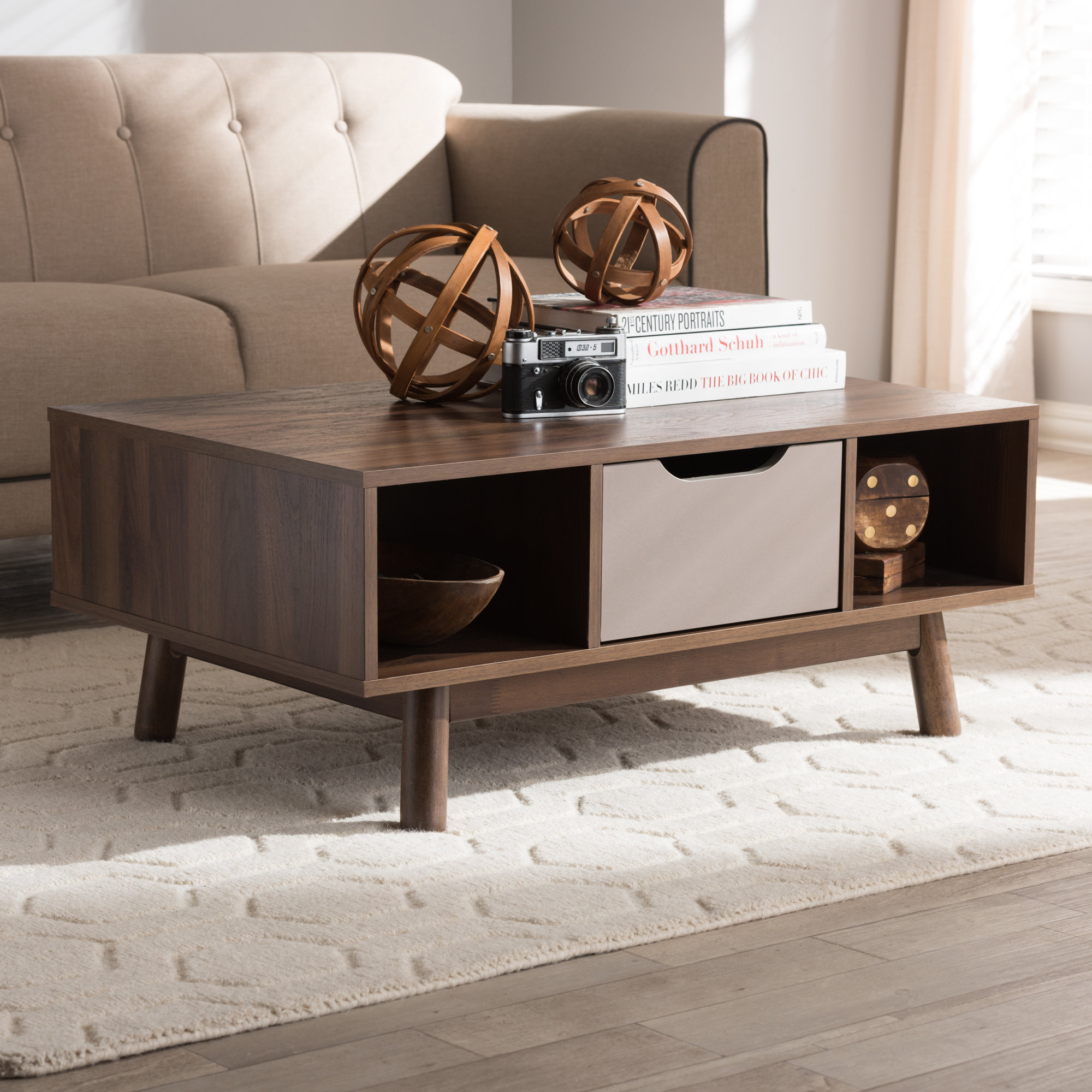 Wrought Studio Hilson MidCentury Modern Wood Coffee Table eBay
