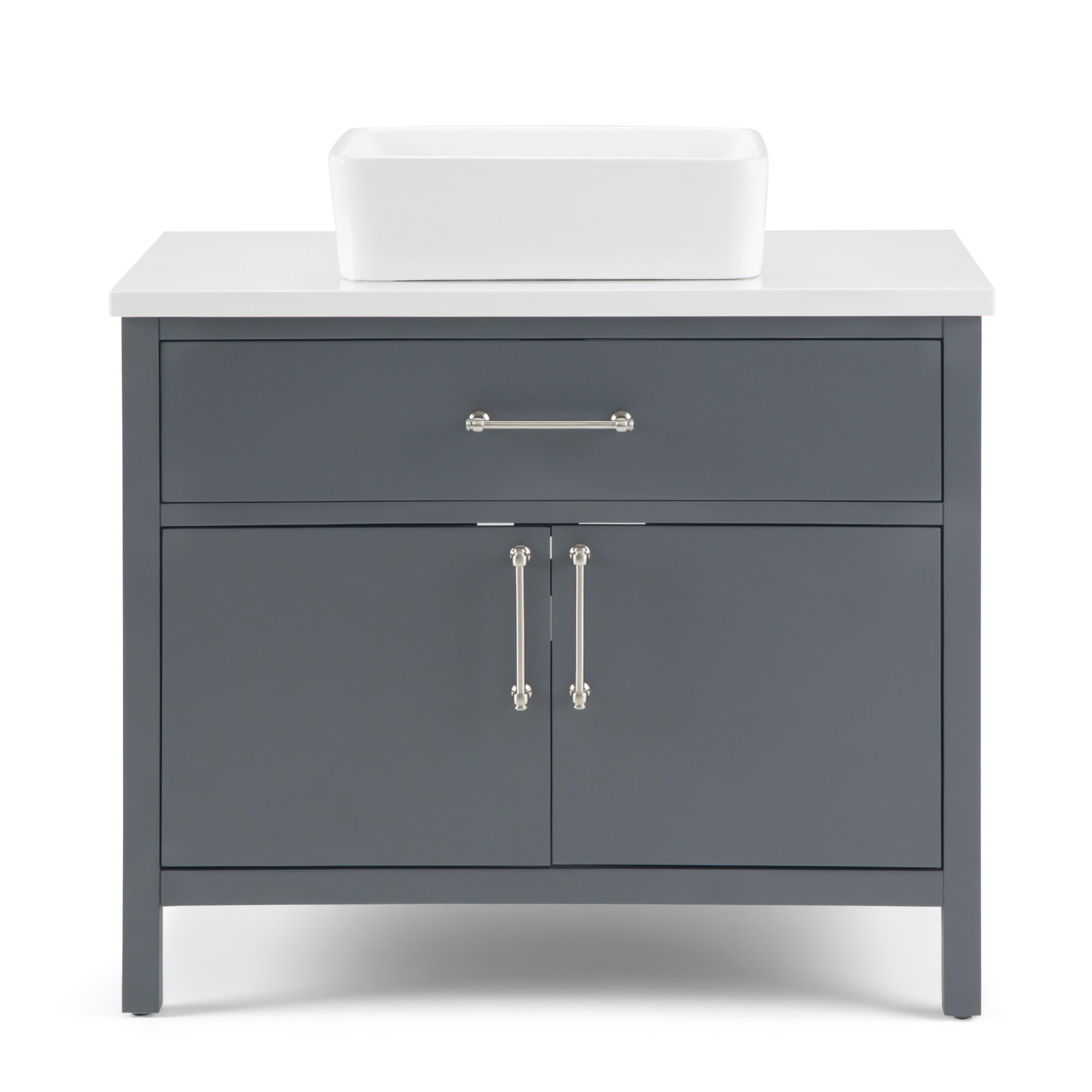 Wrought Studio Meltham 37" Single Bathroom Vanity Set Charcoal Gray