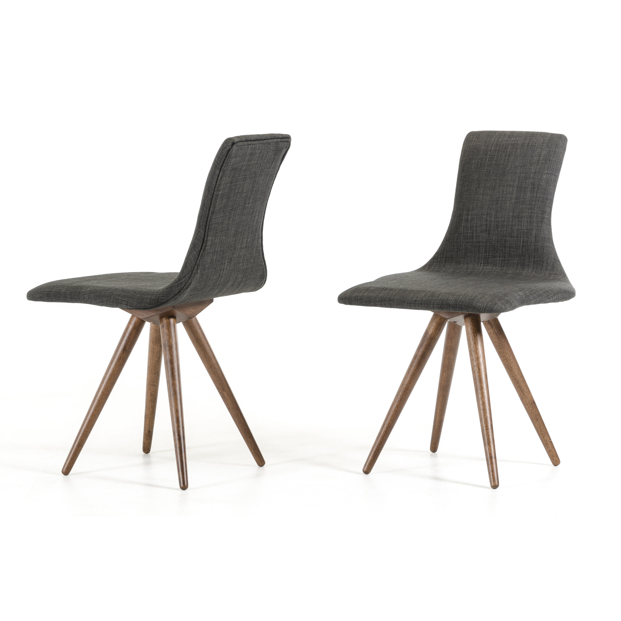 Corrigan Studio Tomita Side Genuine Leather Upholstered Dining Chair Set of 2 eBay