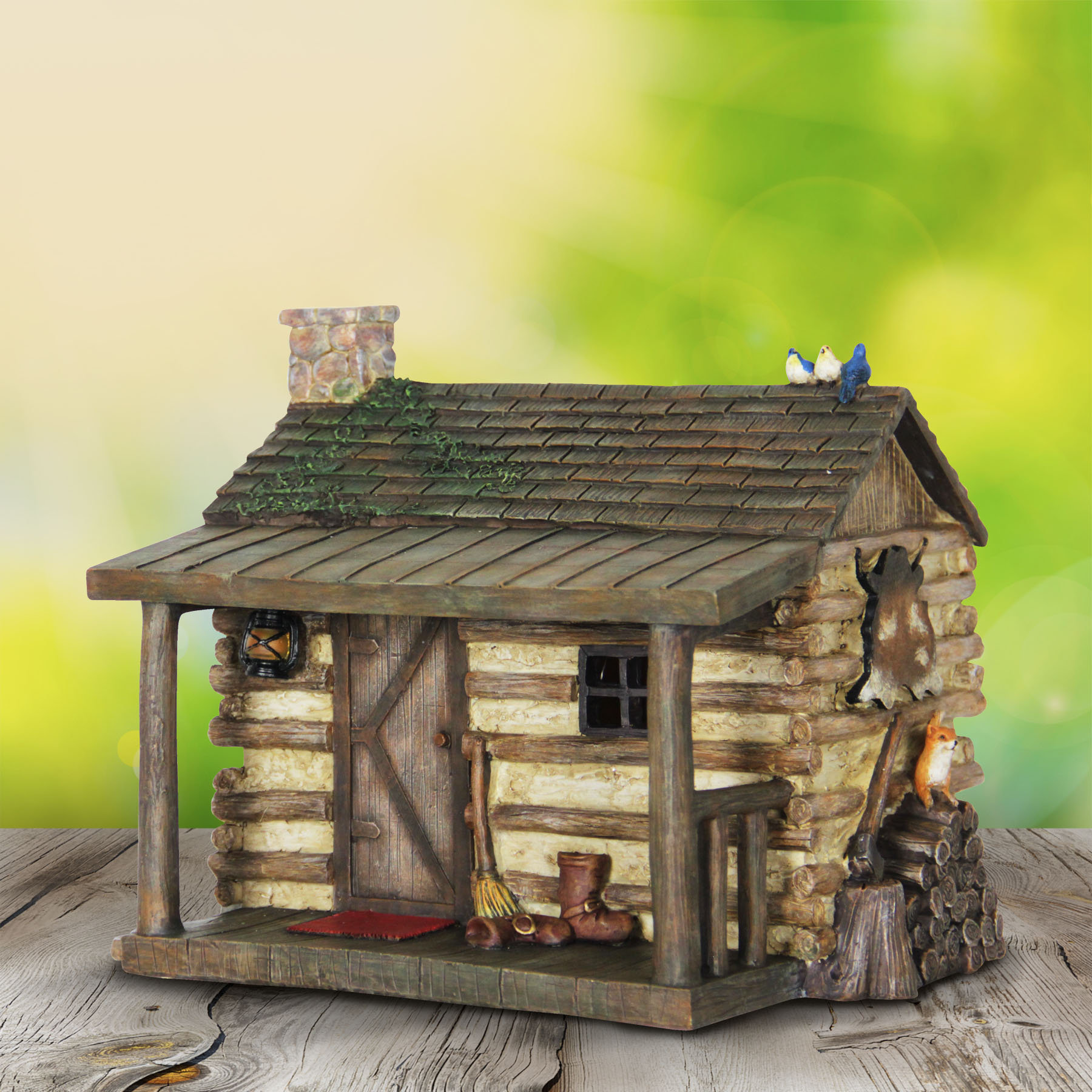 August Grove Digirolamo Log Cabin House Fairy Garden 192440738121