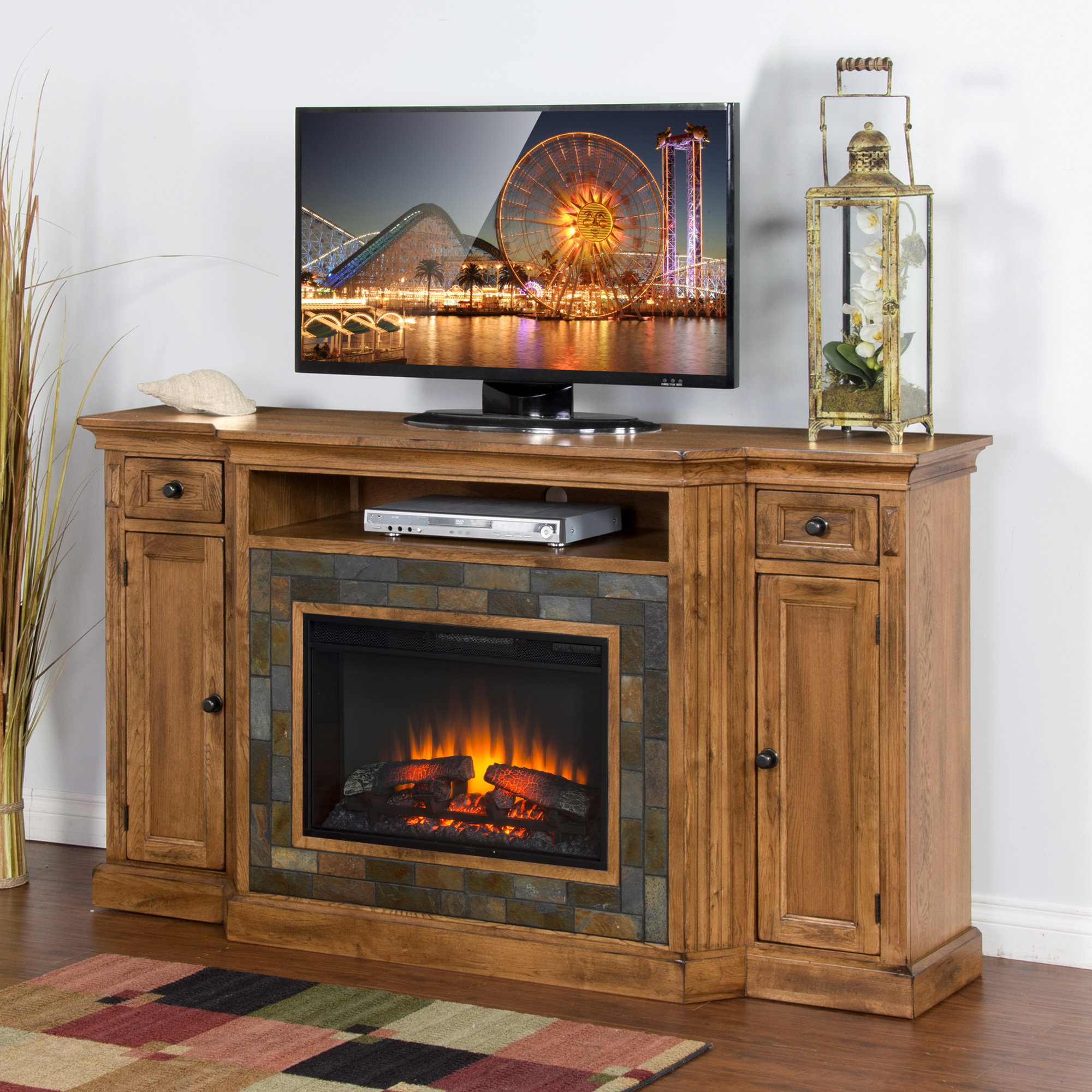 Loon Peak Fresno Tv Stand For Tvs Up To 70 With Fireplace