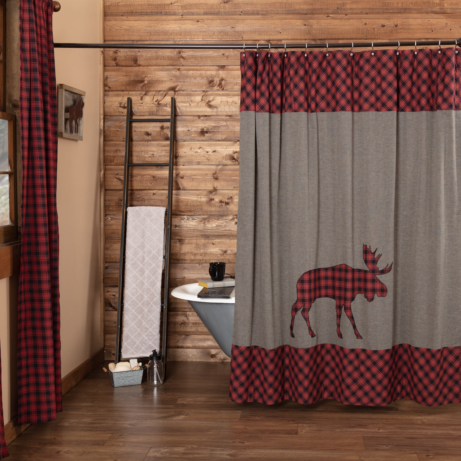 Loon Peak Dorval Moose Applique Cotton Single Shower Curtain Ebay