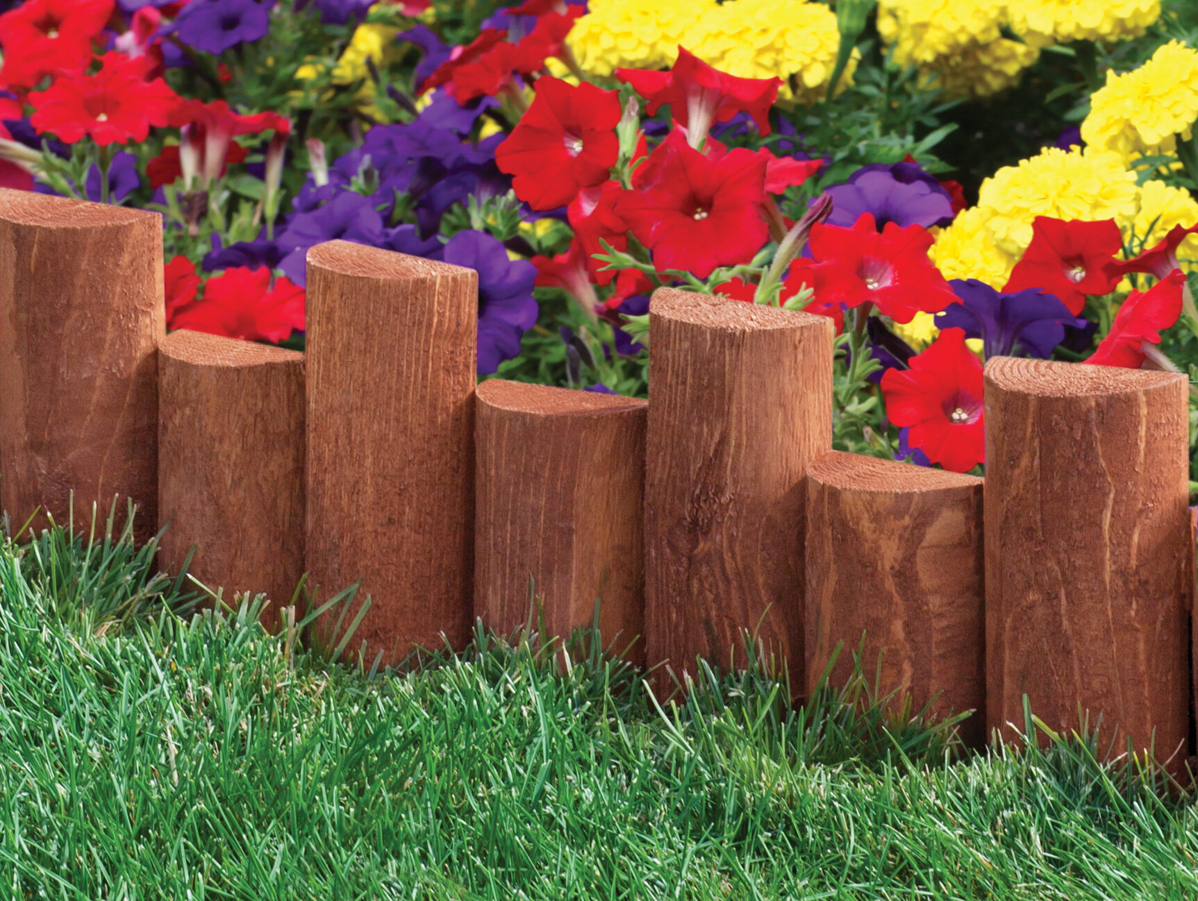 Greenes Fence 7 in. H x 1.5 ft. W 6 Pack Half Log Edging Set of 6 | eBay