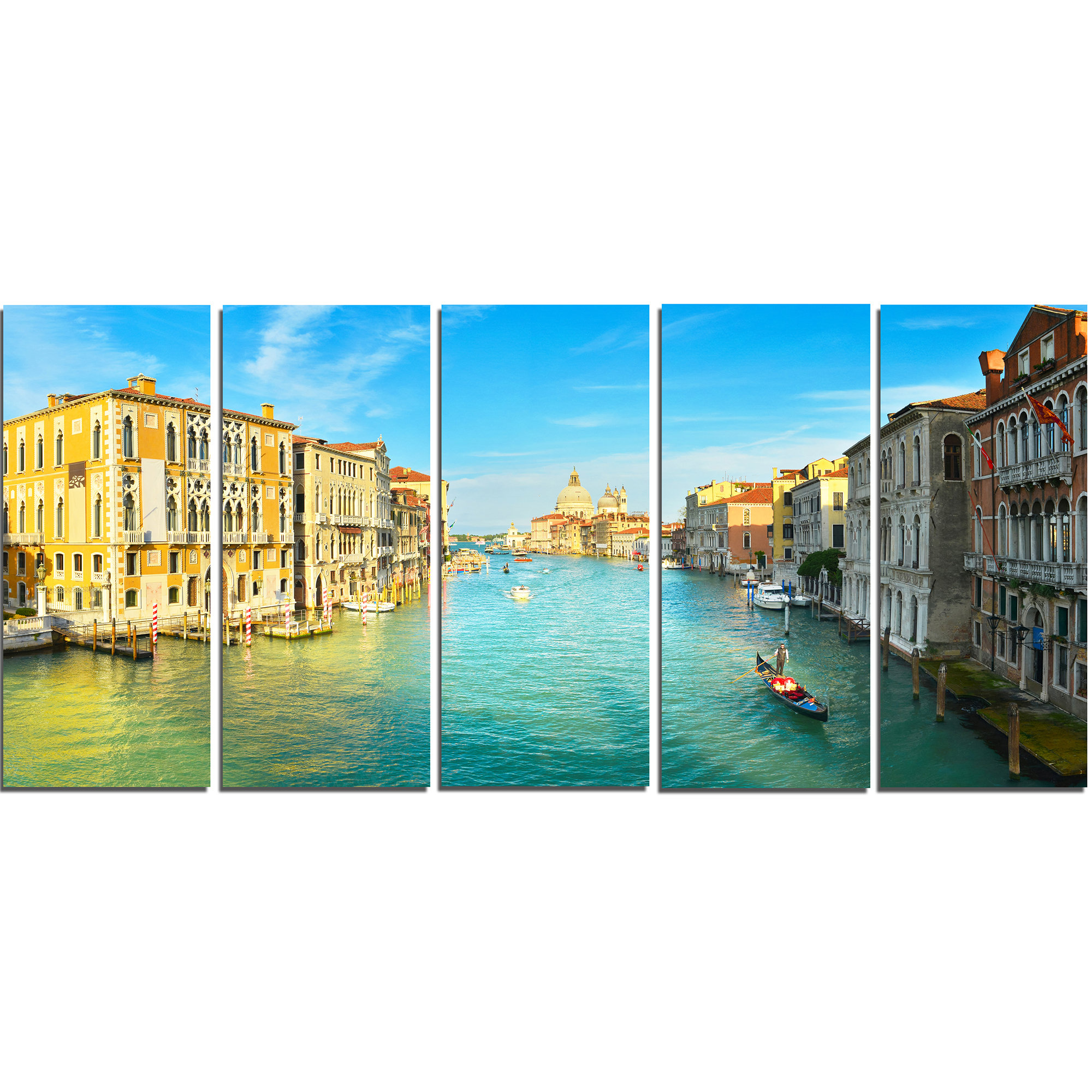 4068 Large Blue Venice Italy Canvas Wall Art Pictures Set XL 130cm