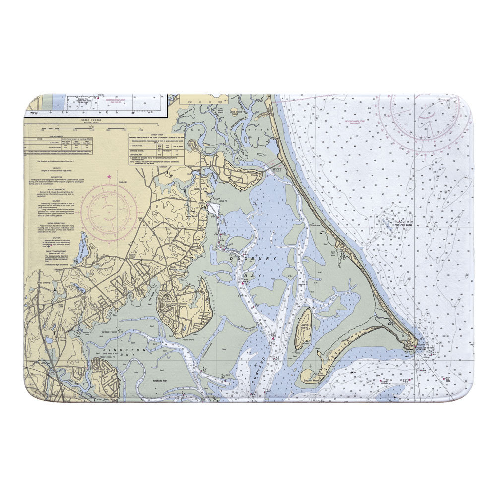Breakwater Bay Herold Duxbury MA Nautical Chart Memory Foam Bath Rug 