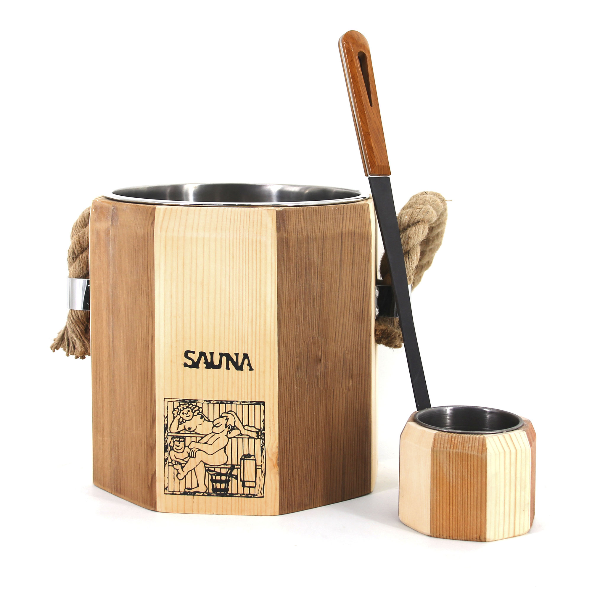 ALEKO Handcrafted Wooden Sauna Ladle and Bucket Set 649870027061 eBay