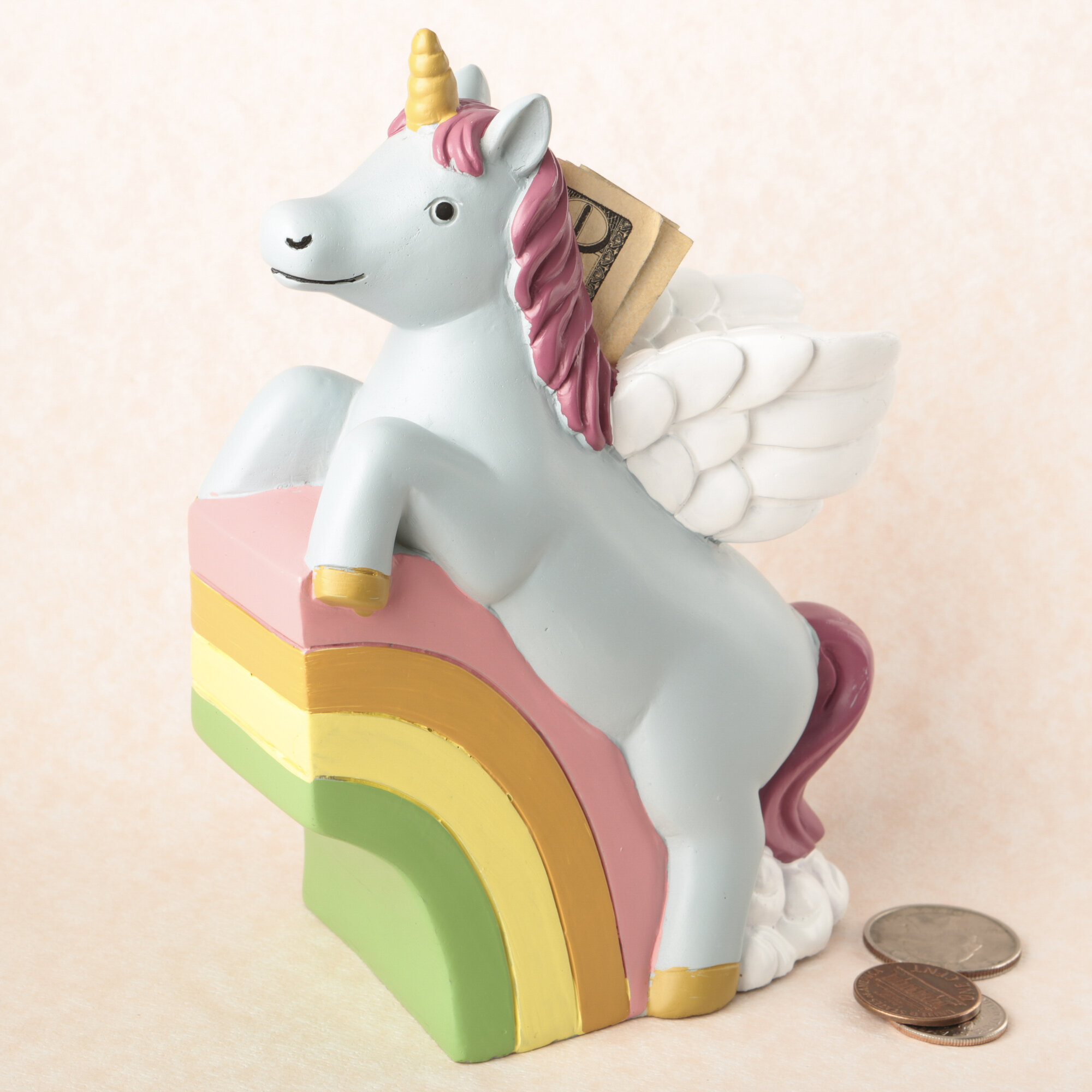 unicorn plush piggy bank