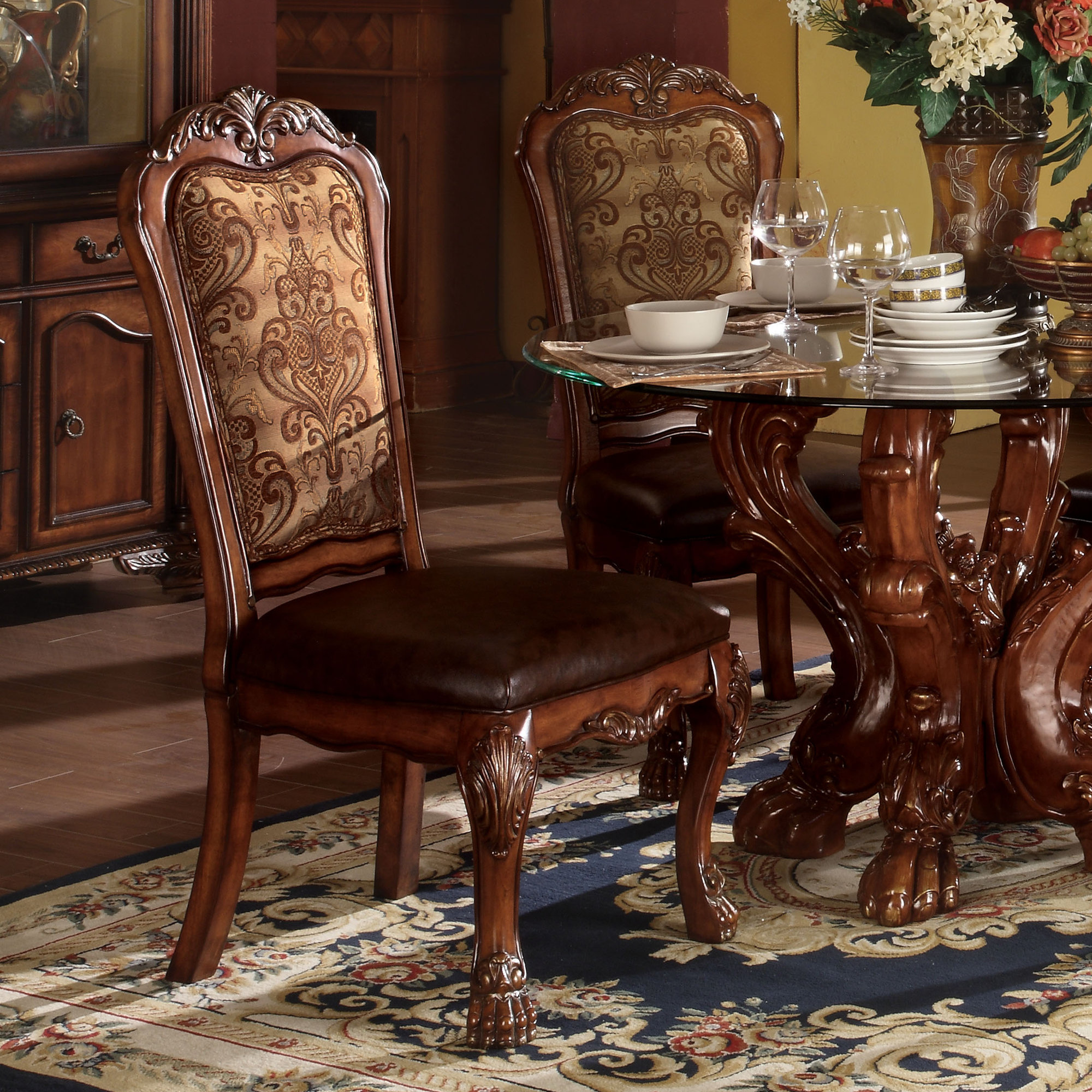Astoria Grand Welliver Traditional Upholstered Dining Chair Set of 2 | eBay