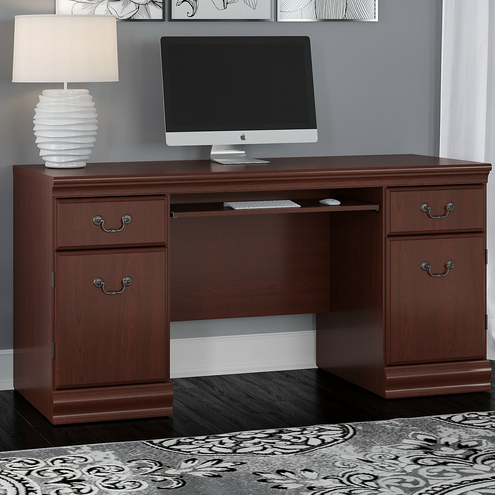 Astoria Grand Birmingham Credenza Desk With Hutch 190499076423 Ebay