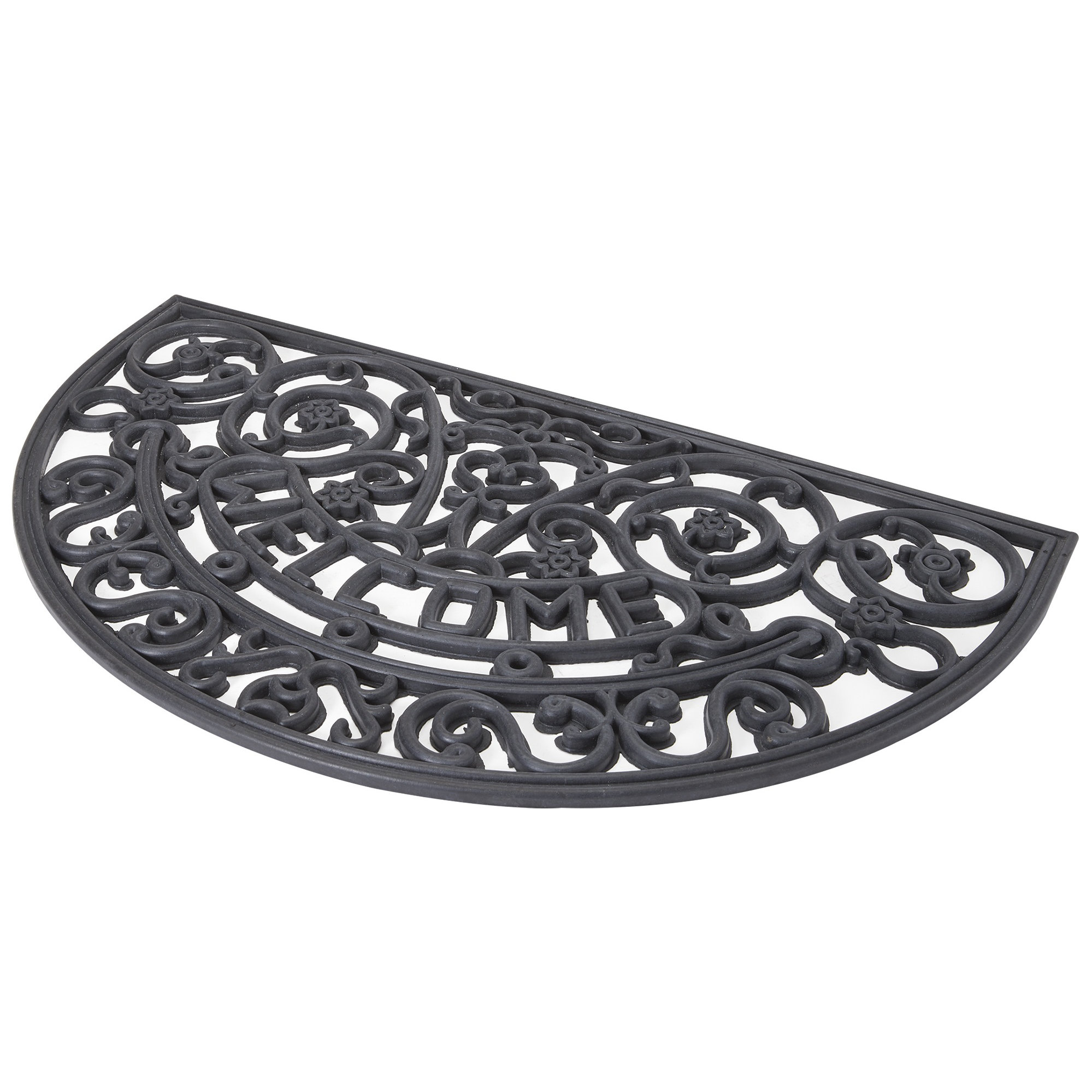 Envelor Home Half Round Wrought Iron Rubber Door mat